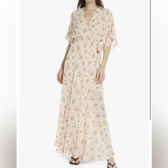 Reformation Winslow Wrap Maxi Dress in Audrey - Size XS Pink Floral NEW. - Picture 1 of 7